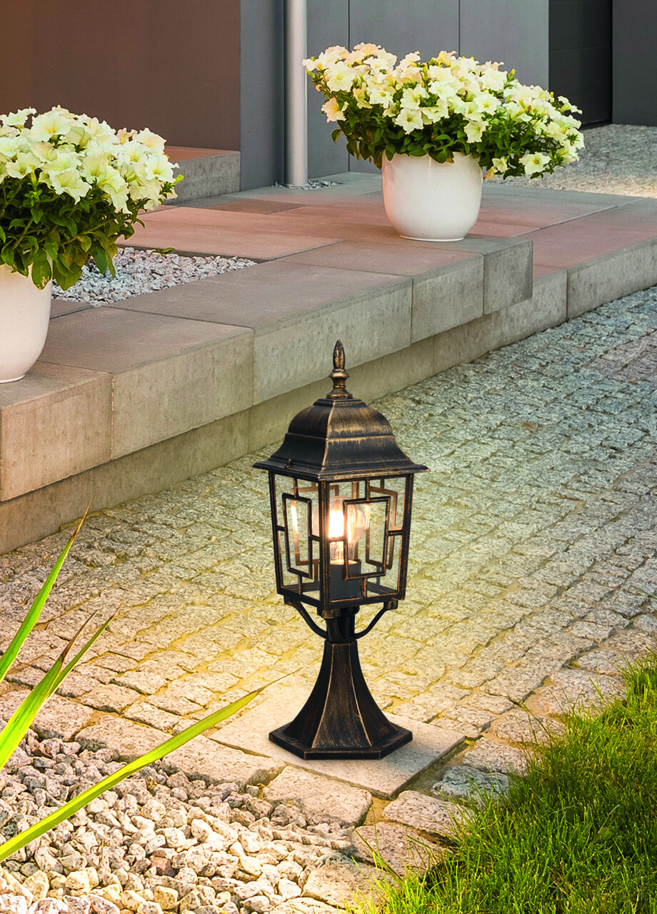 Lampadar de exterior Volturno, TRIO, 17x47.5 cm, 60W, 1x E27, aluminiu, ruginiu antic - imagine 5